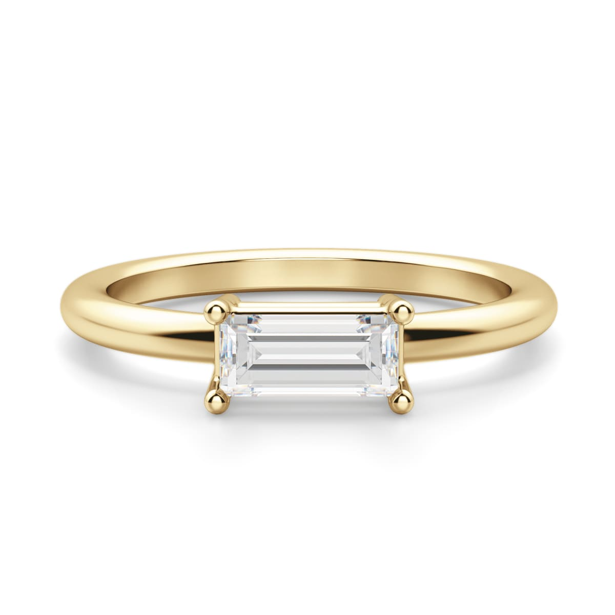 East-West Classic Basket Ring 0.50 Straight Baguette Center