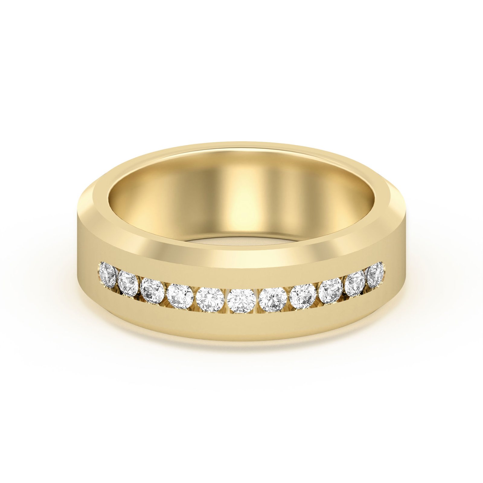 Eleven Channel Set Wedding Band