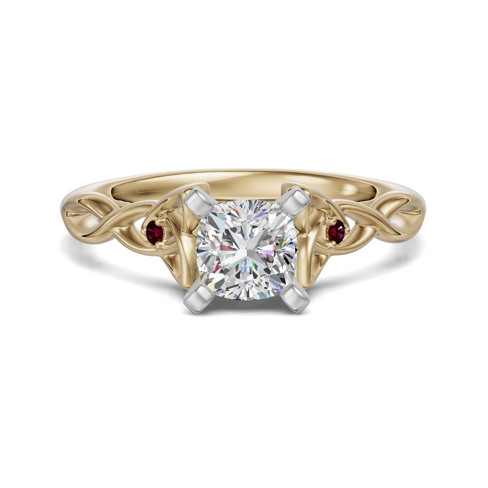Celtic Knot Cushion Cut 0.50 ct Engagement Ring – Ruby