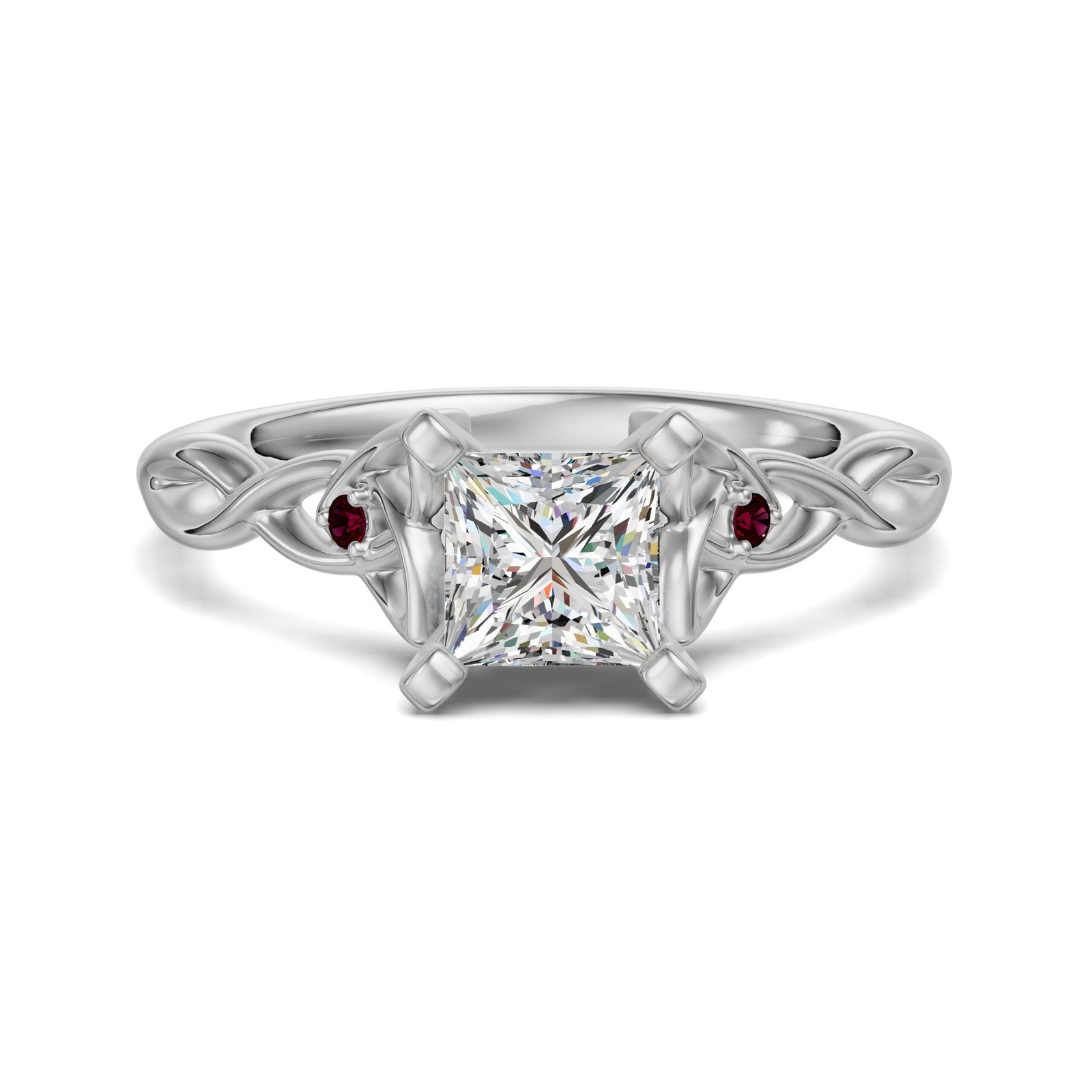Celtic Knot Princess Cut 0.50 ct Engagement Ring – Ruby