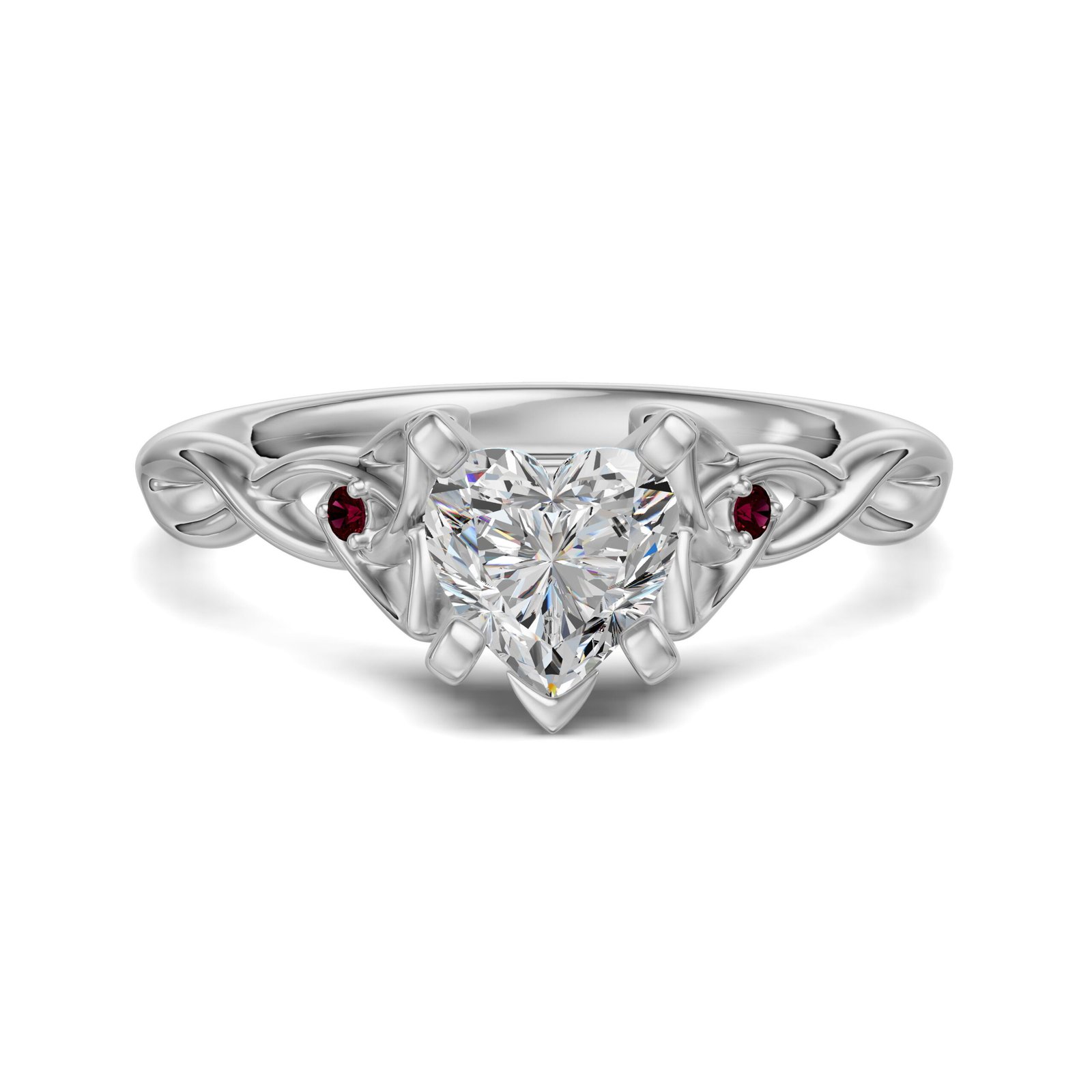 Celtic Knot Heart Cut 0.50 ct Engagement Ring – Ruby