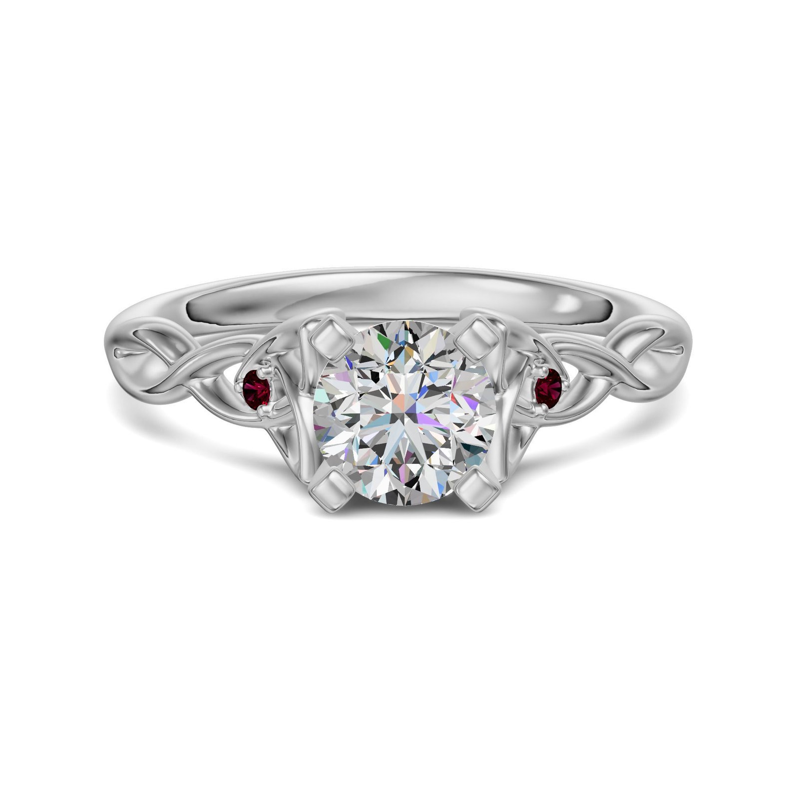 Celtic Knot Round Cut 0.50 ct Engagement Ring – Ruby