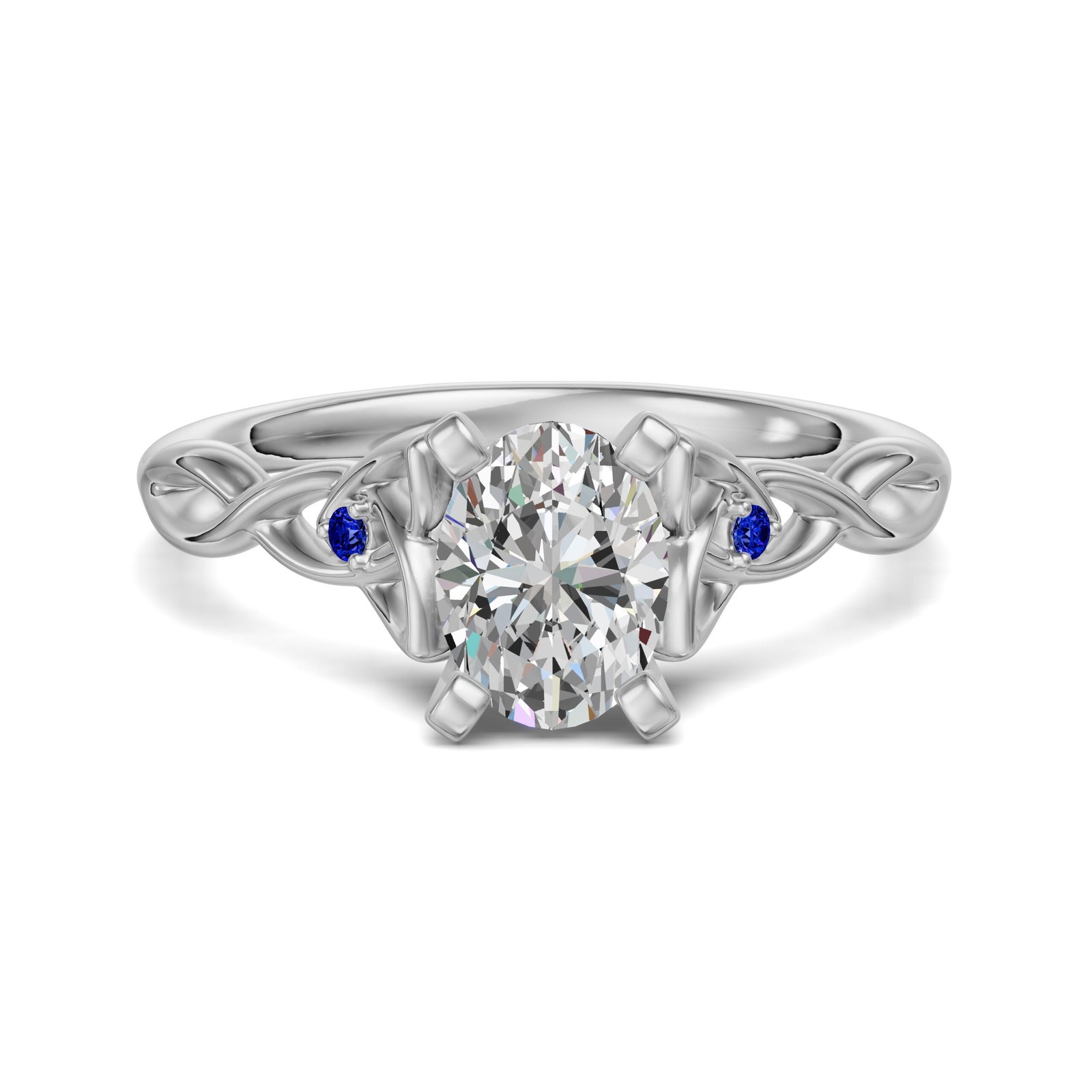 Celtic Knot Oval Cut 0.50 ct Engagement Ring – Sapphire