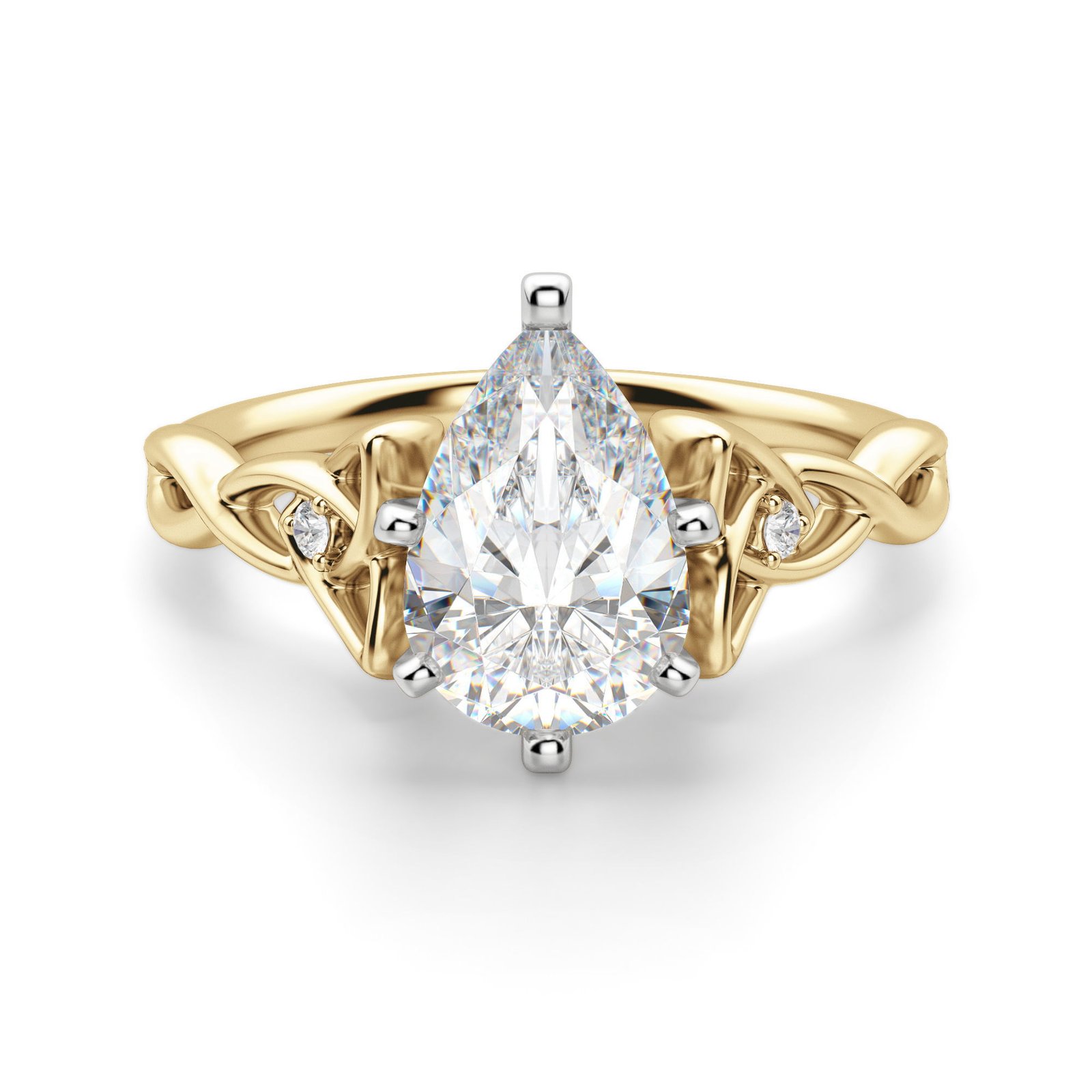 Celtic Knot Pear Cut Engagement Ring