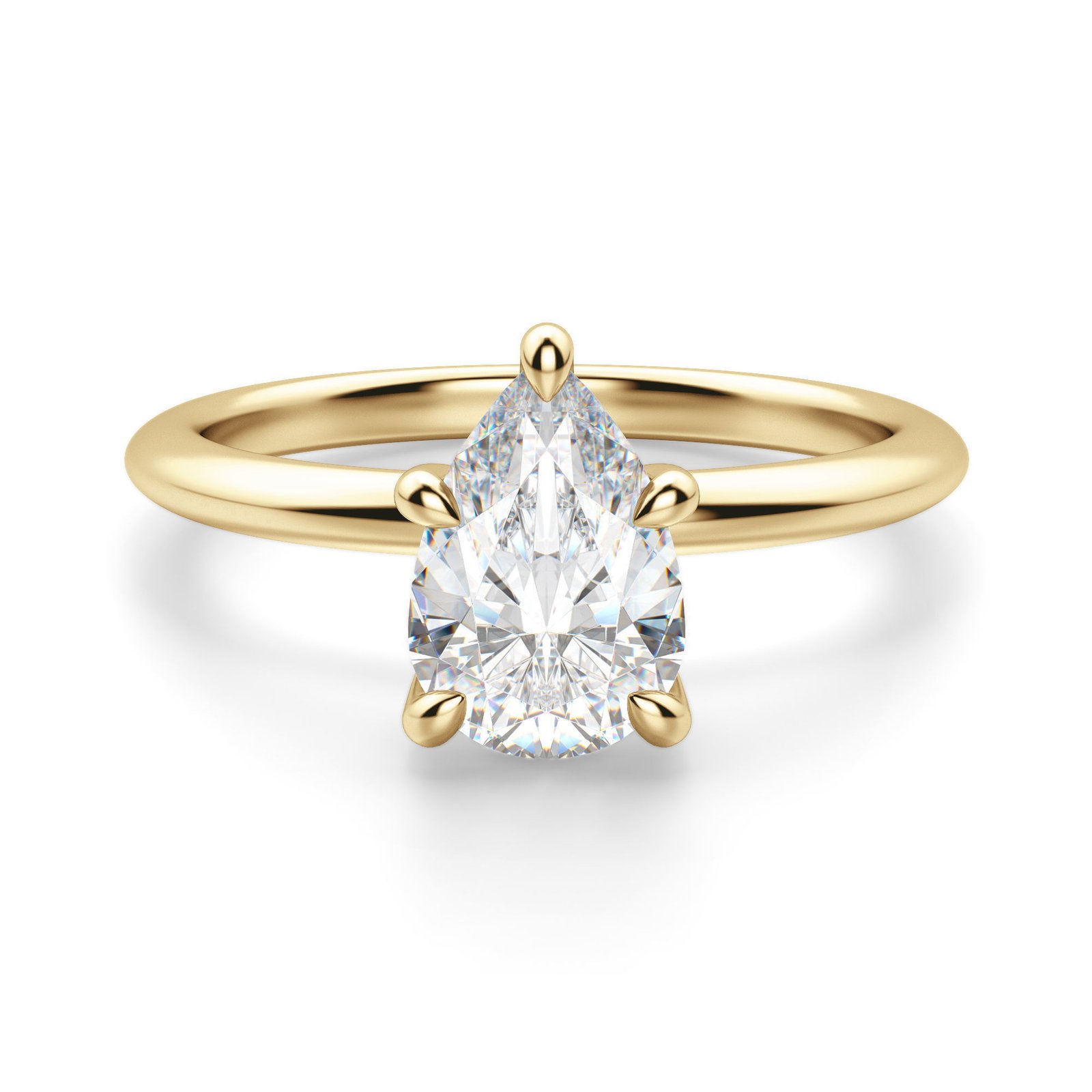 Hidden Halo Classic Pear Cut Engagement Ring