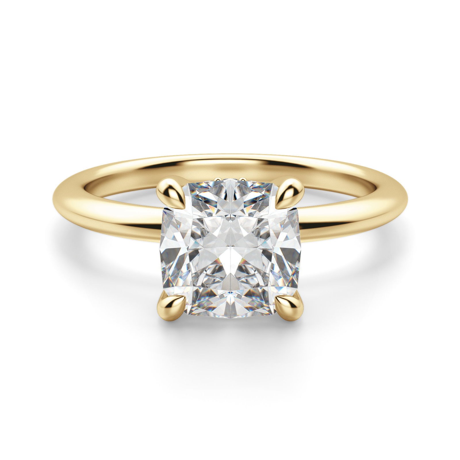 Hidden Halo Classic Cushion Cut Engagement Ring