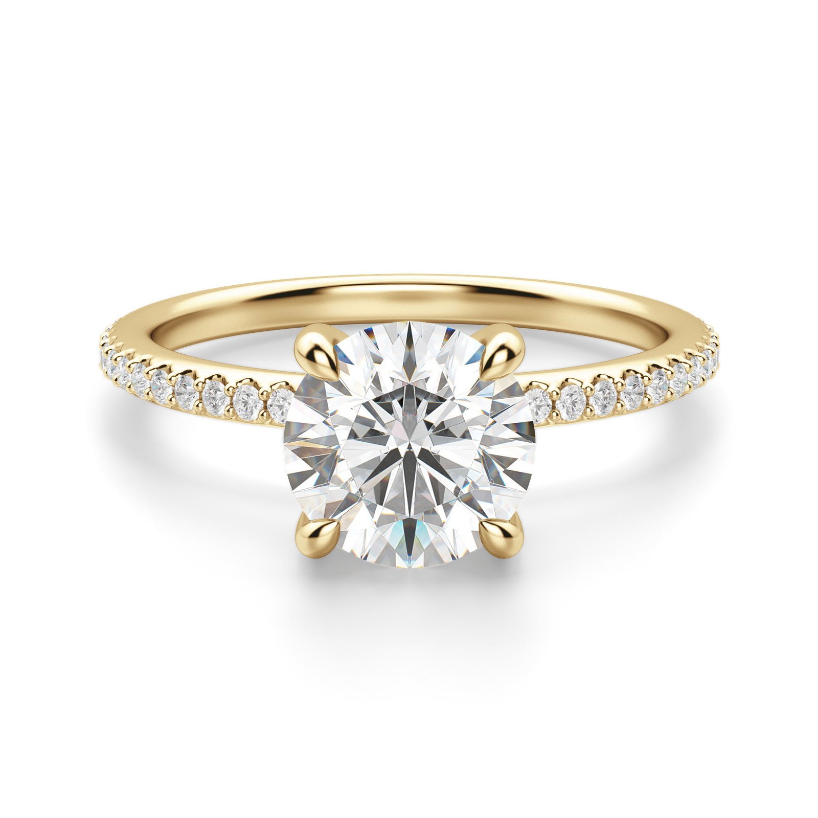Hidden Halo Accented Round Cut Engagement Ring