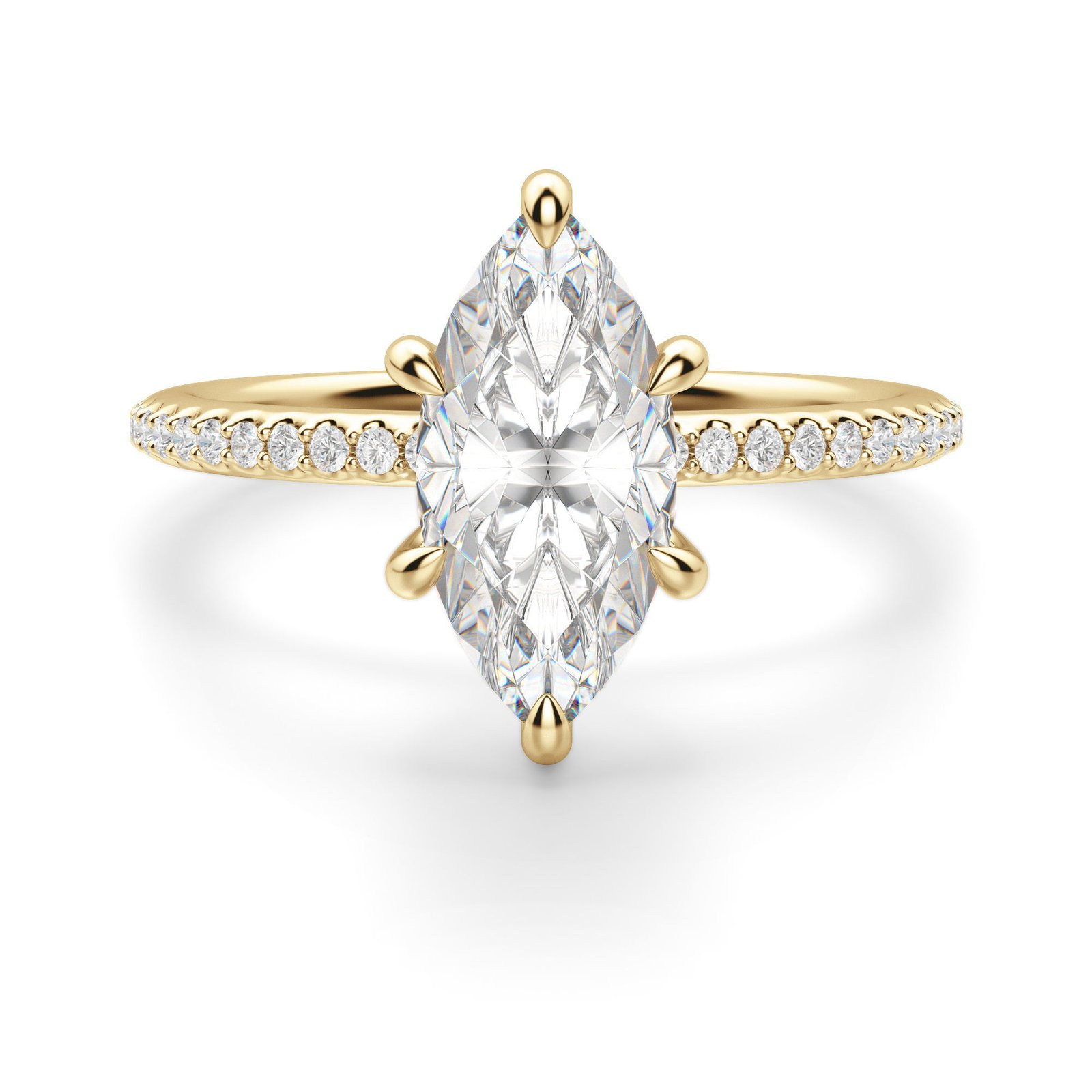 Hidden Halo Accented Marquise Cut Engagement Ring
