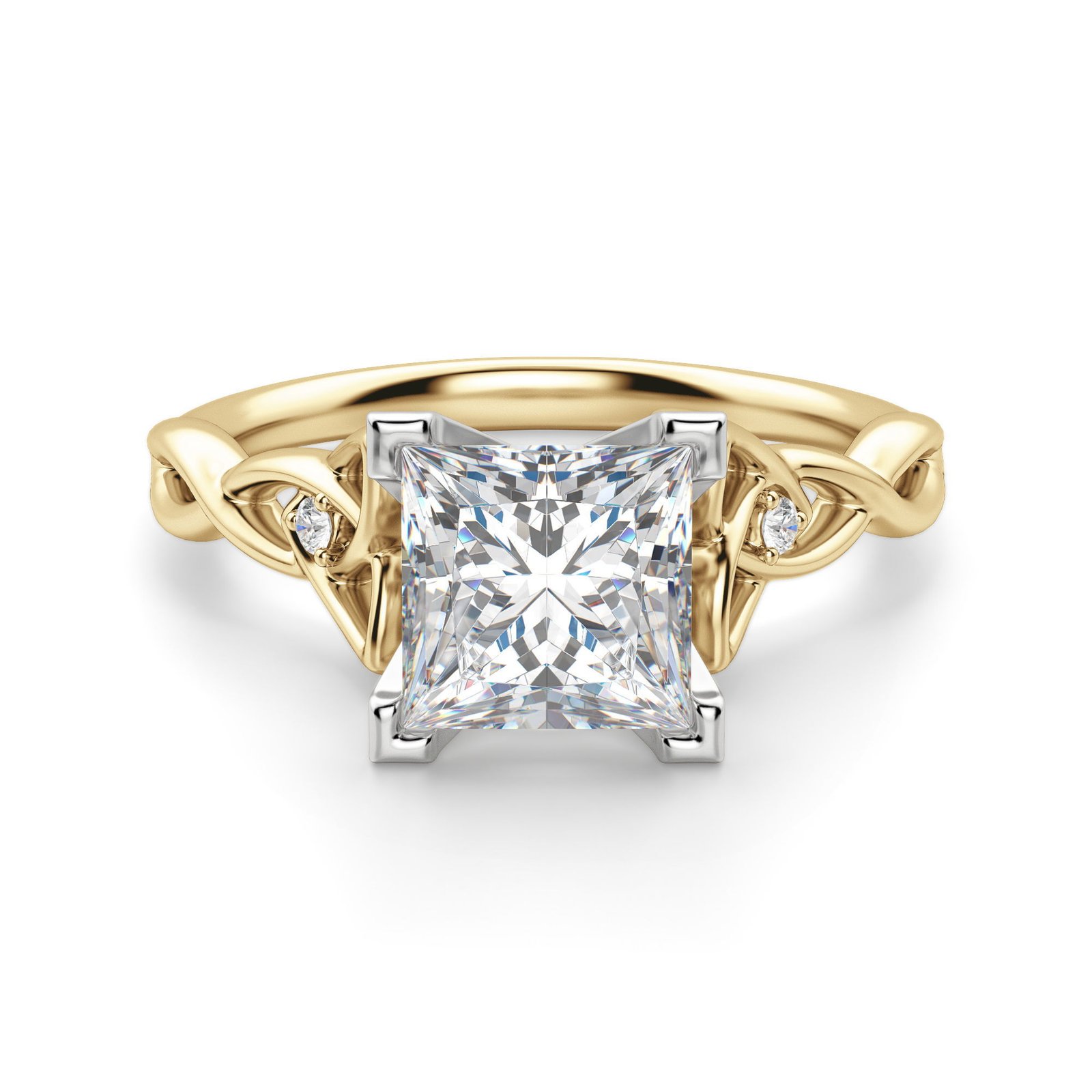 Celtic Knot Princess Cut Engagement Ring