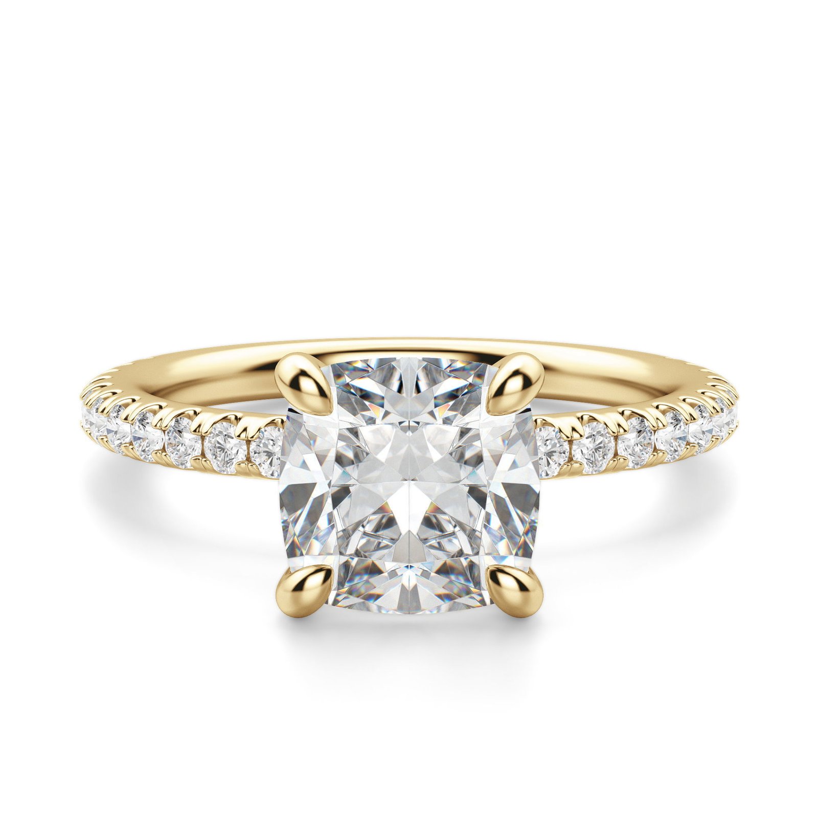 Arezzo Accented Cushion Cut Engagement Ring