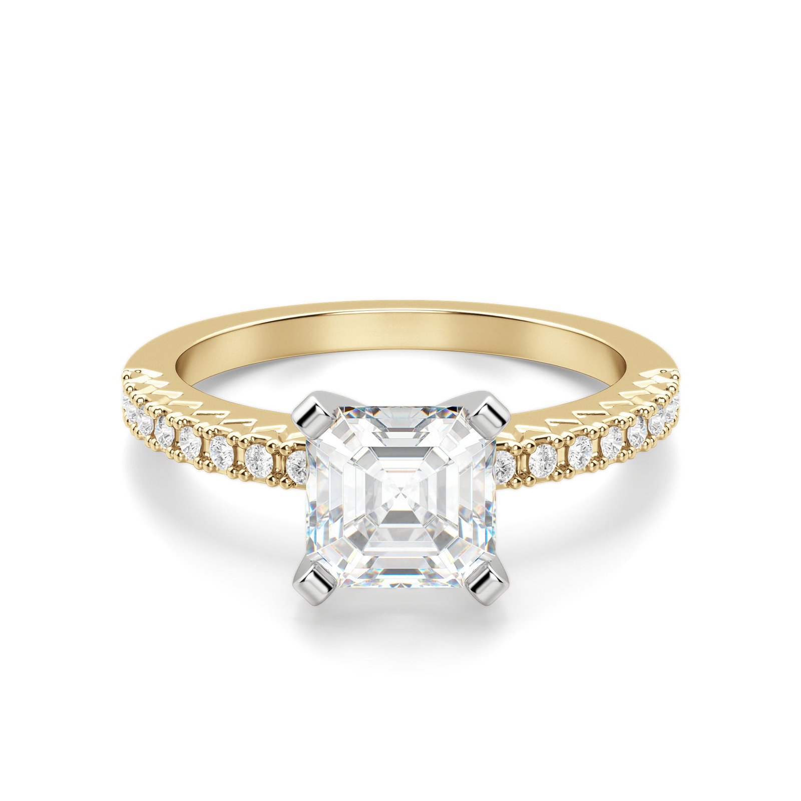 Angelix Asscher Cut Engagement Ring