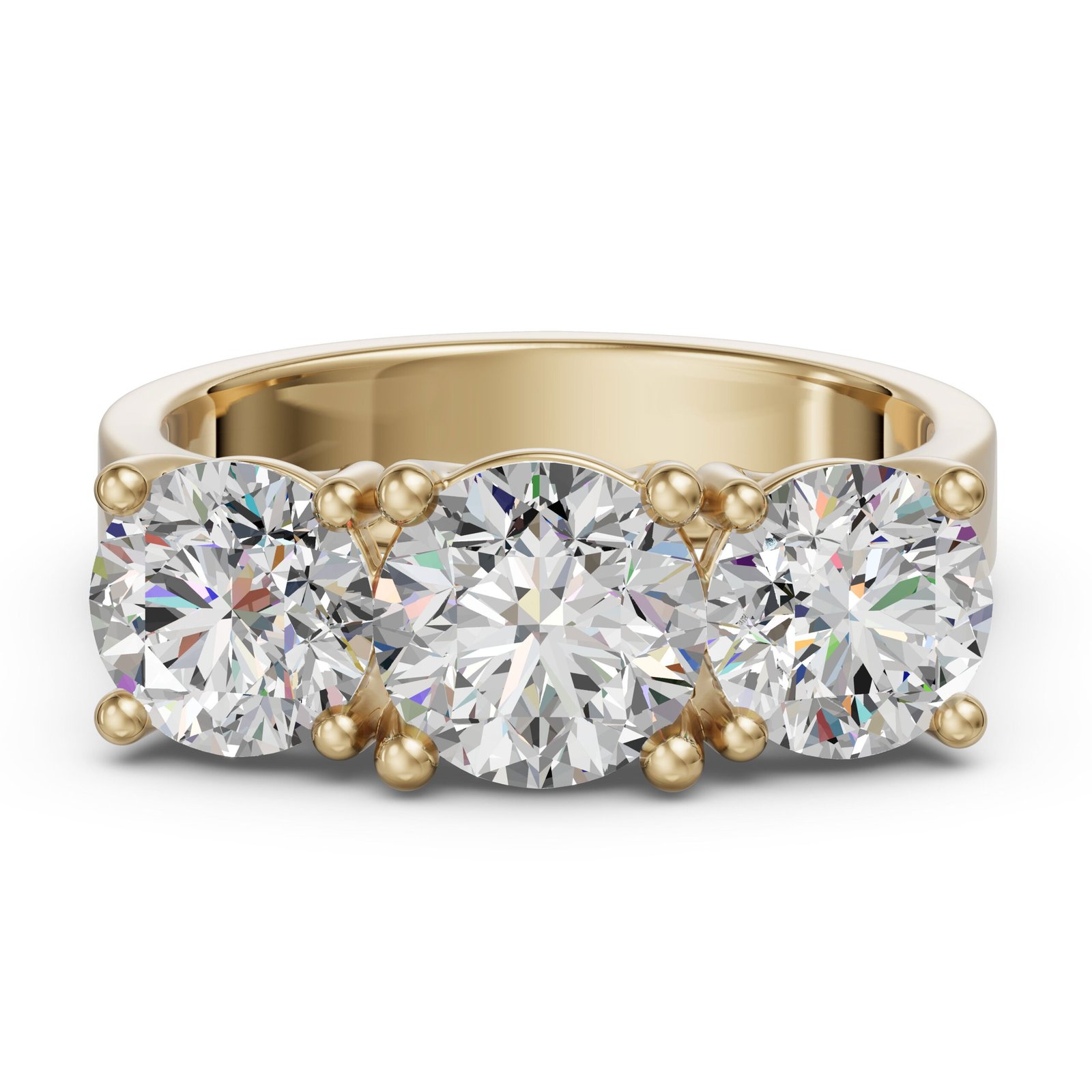 Open Arms Round Cut Engagement Ring