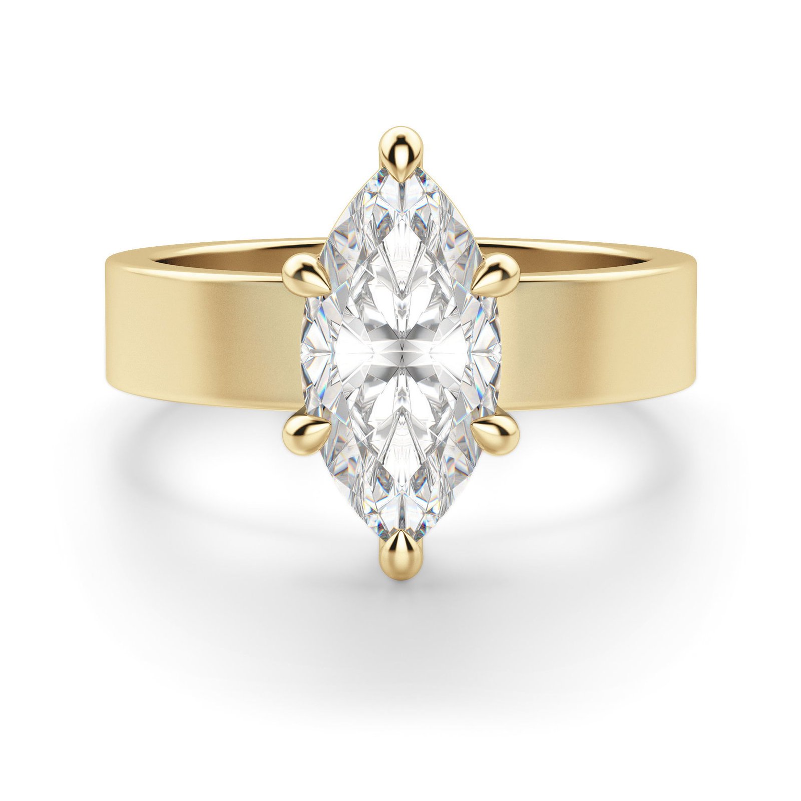 Basket Set Bold Marquise Cut Engagement Ring