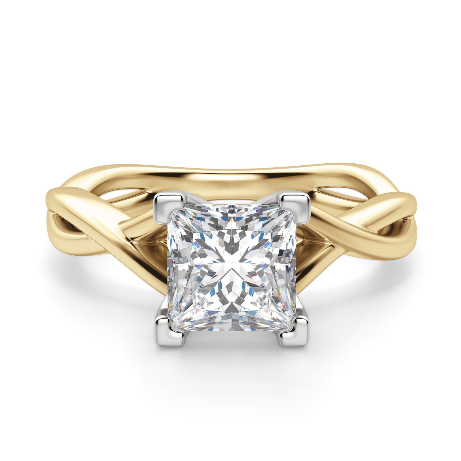 Twisted Classic Princess Cut Engagement Ring