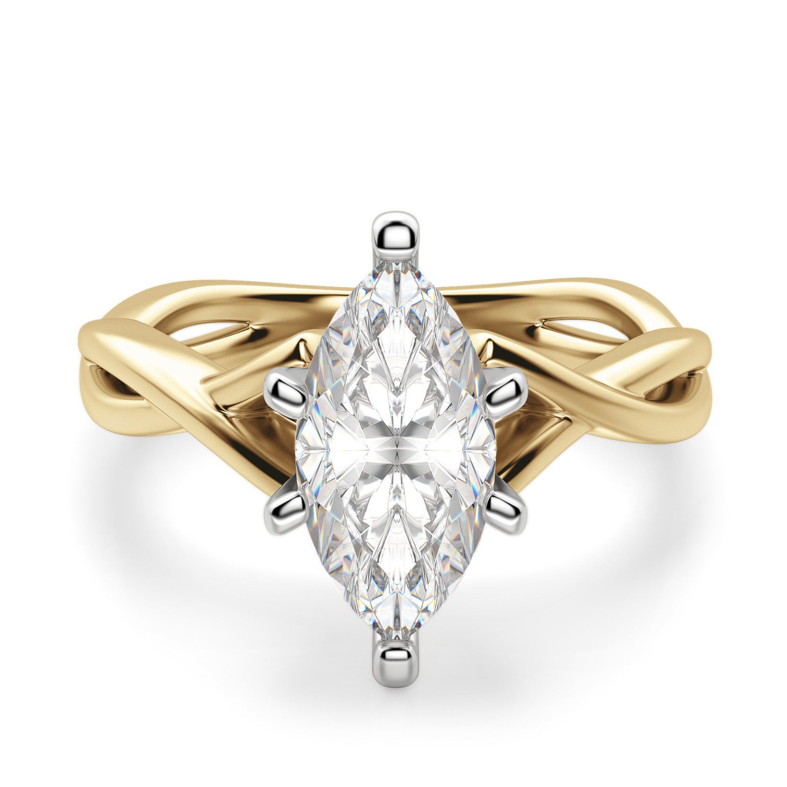 Twisted Classic Marquise Cut Engagement Ring