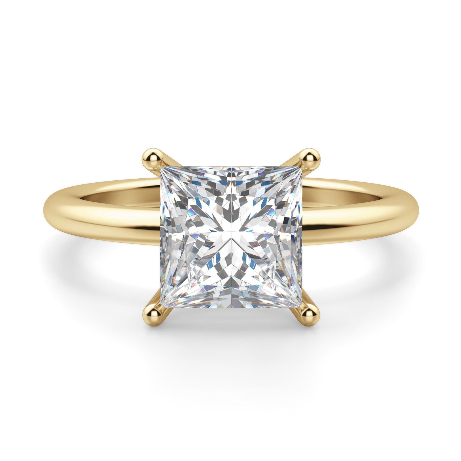 Basket Set Classic Princess Cut Engagement Ring