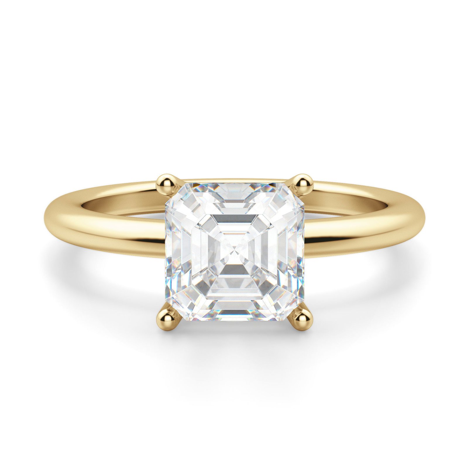 Basket Set Classic Asscher Cut Engagement Ring