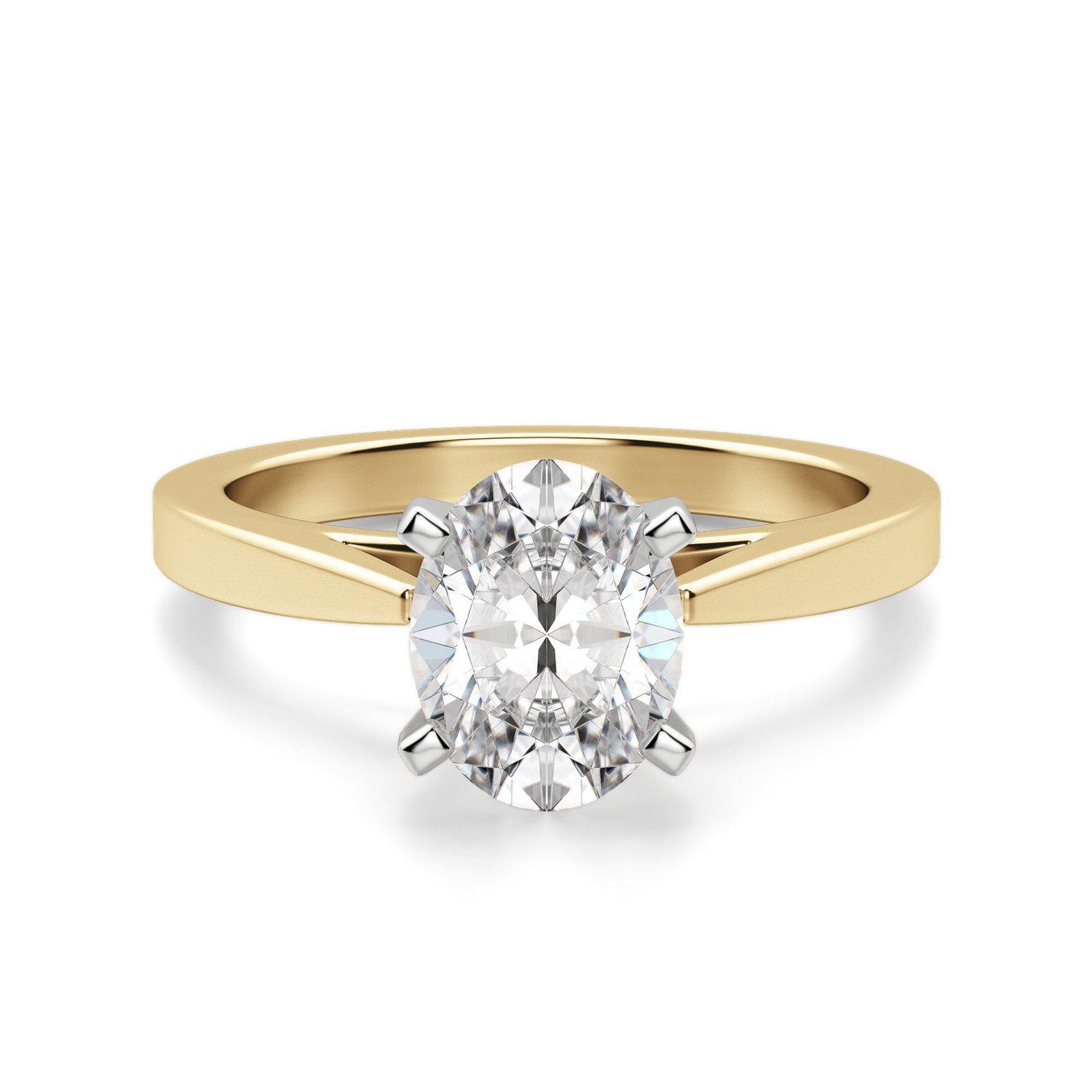 Cathedral Oval Cut Engagement Ring