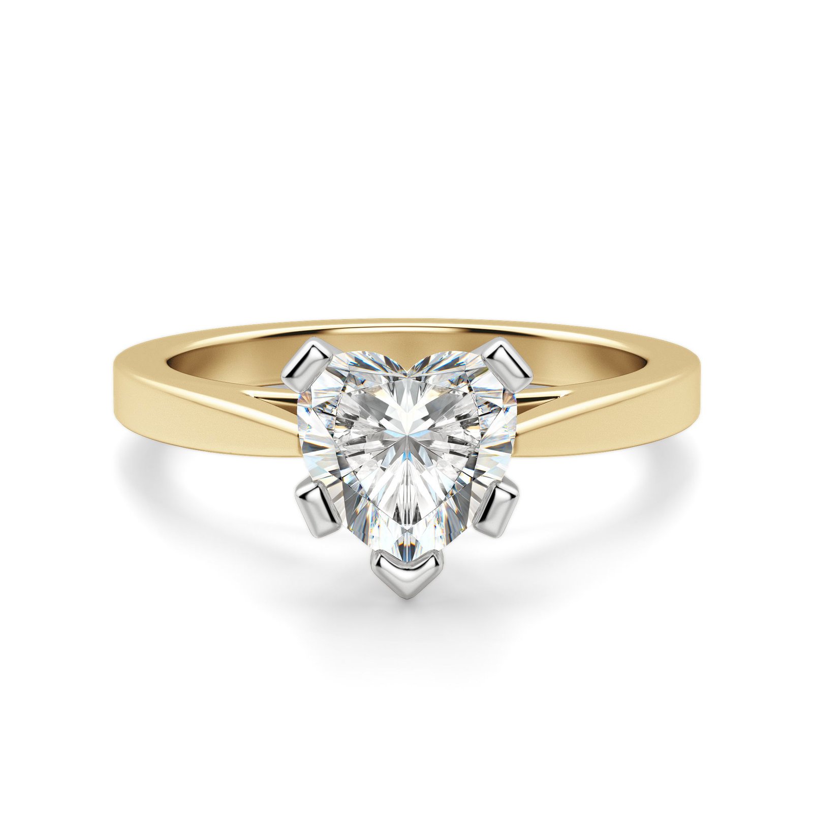Cathedral Heart Cut Engagement Ring