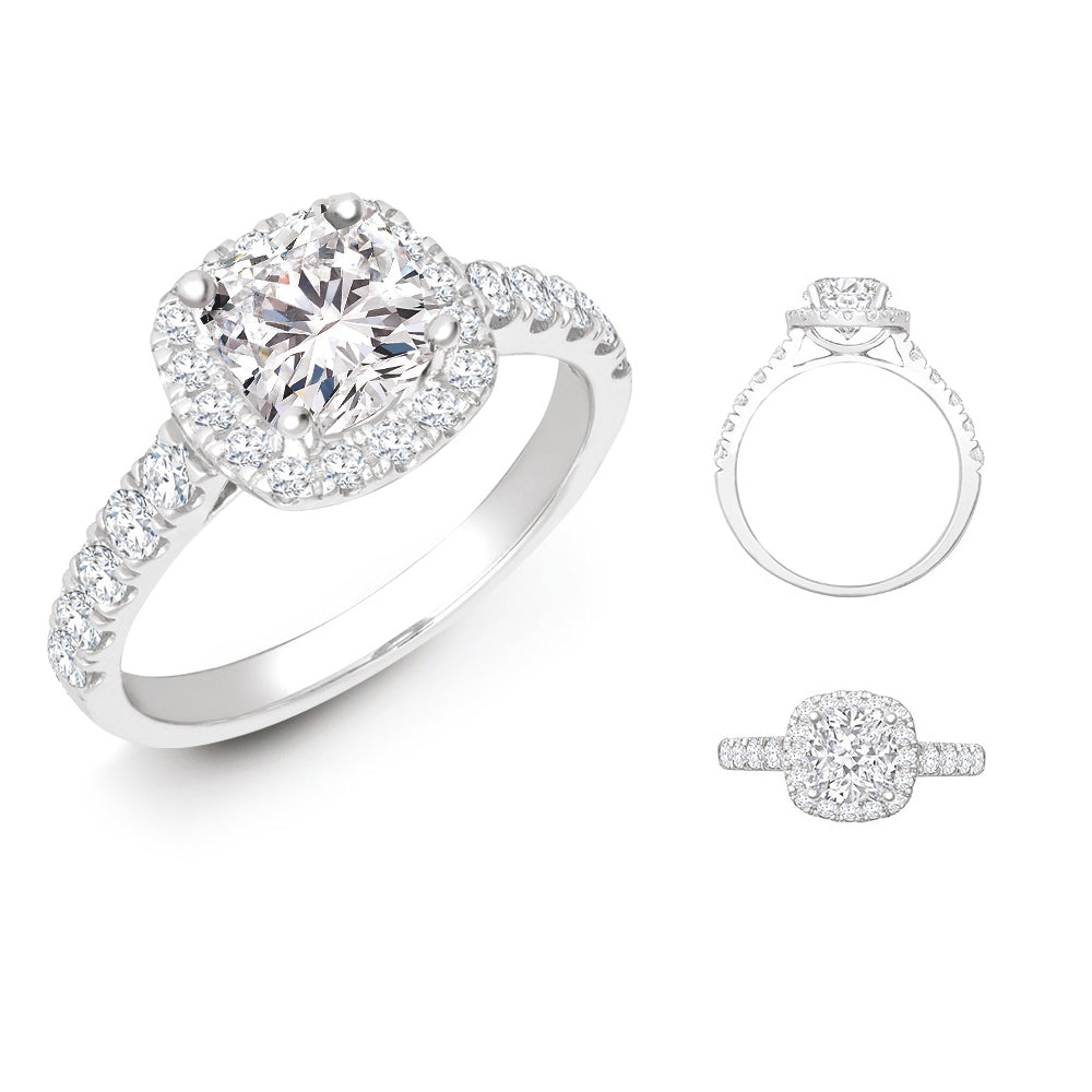 Cushion cut ring