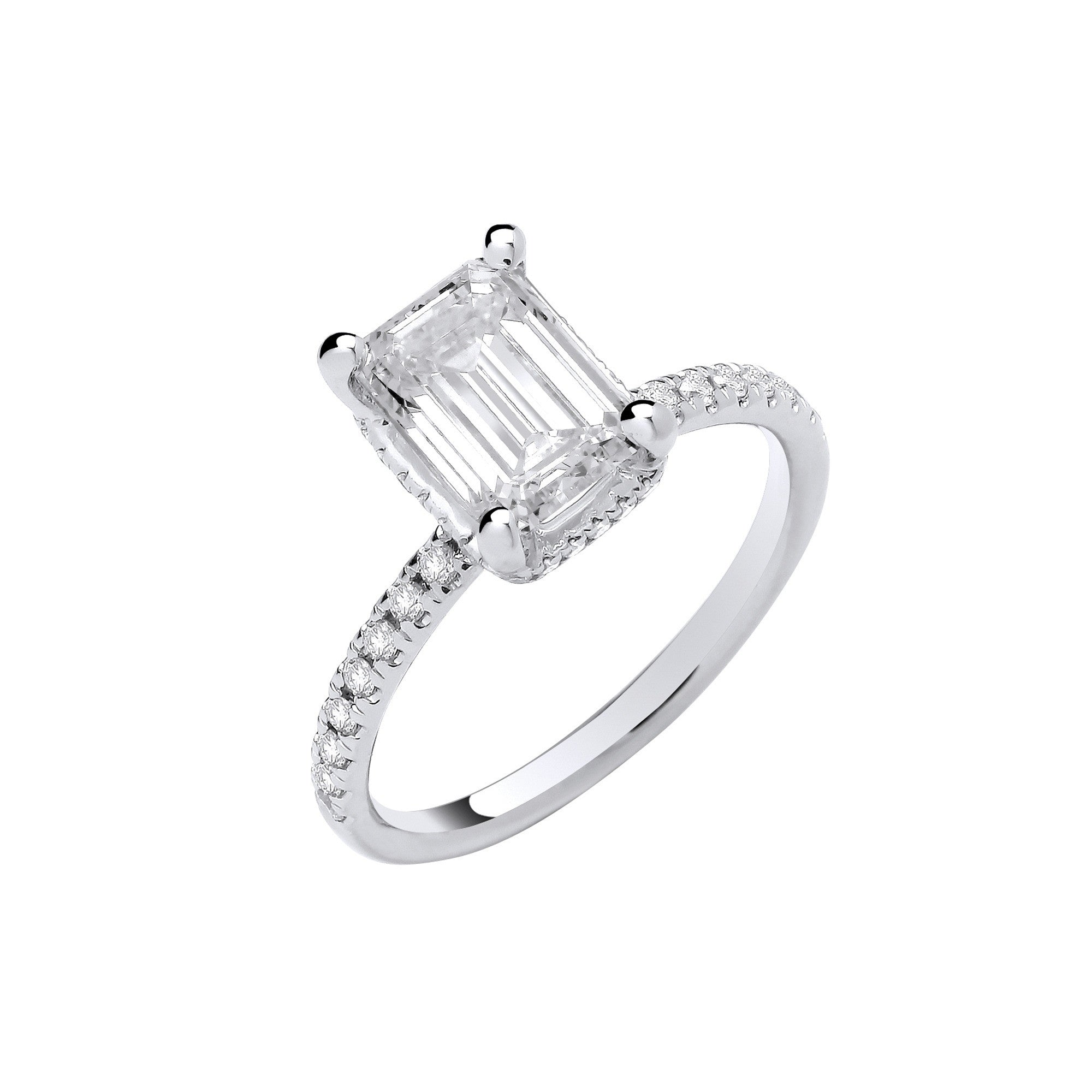 Emerald cut ring